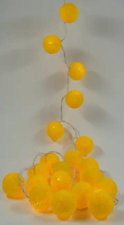 Guru-Shop LED-Lichterkette Stoff Ball Lichterkette, 20`er