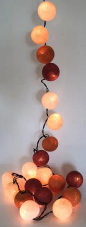 Guru-Shop LED-Lichterkette Stoff Ball Lichterkette, 20`er