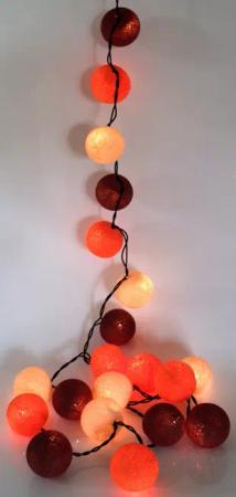 Guru-Shop LED-Lichterkette Stoff Ball Lichterkette, 20`er