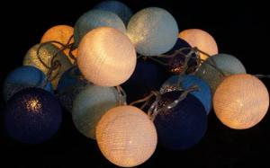 Guru-Shop LED-Lichterkette Stoff Ball Lichterkette, 20`er
