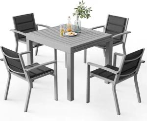 HOMALL Gartentisch Gartentisch Aluminium Ausziehtisch 80/160