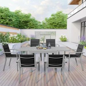 HOMALL Gartentisch Gartentisch Aluminium Ausziehtisch 80/160