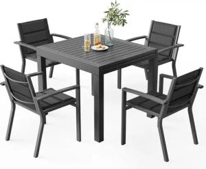 HOMALL Gartentisch Gartentisch Aluminium Ausziehtisch 80/160