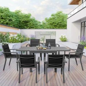 HOMALL Gartentisch Gartentisch Aluminium Ausziehtisch 80/160