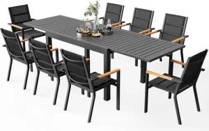 HOMALL Gartentisch Gartentisch Aluminium Ausziehtisch 80/160