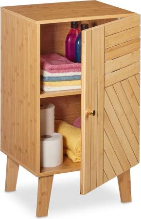relaxdays Badkommode Badschrank Bambus