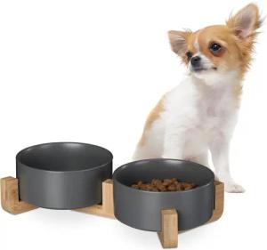 relaxdays Futterstation Hunde Napfbar Keramik mit