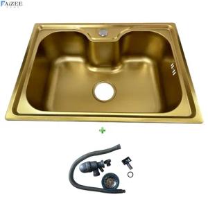 Faizee Möbel Edelstahlspüle Titan 60x42x20cm –
