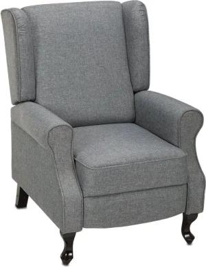 ELONEO Ohrensessel mit Liegefunktion, Wohnzimmer, grau,