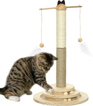 PawHut Kratzbaum Katzenbaum mit Ballspielzeug, Sisalsäule,