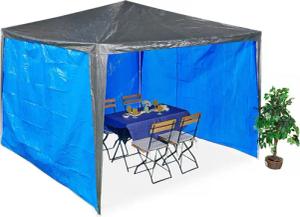 relaxdays Pavillonseitenteil Blaue Pavillon Seitenteile im