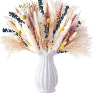 Trockenblume Trockenblume Pampasgras Getrocknet Deko,80 Stück