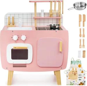 Mamabrum Spielküche Retro-Küche aus Holz mit