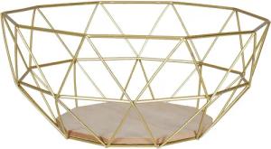 Levandeo® Dekoschale, Korb Metall Gold 26x12cm