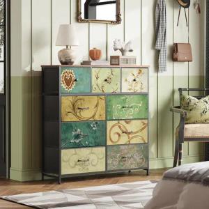 PXloue Kommode Sideboard Schubkastenkommode, 9 Schubladen,