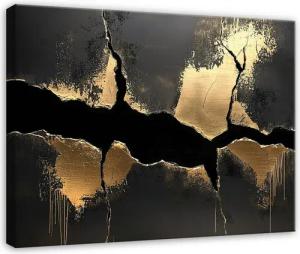Wallarena Leinwandbild Abstrakt Schwarz Gold Marmor