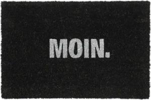 relaxdays Fußmatte "Moin." schwarz, Höhe: 15