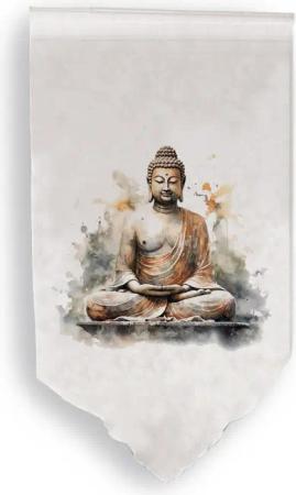 Clever-Kauf-24 Scheibengardine Fensterbehang Buddha natur BxH