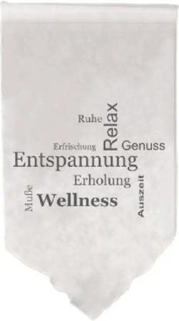 Clever-Kauf-24 Scheibengardine Fensterbehang Relax Wellness, Stangendurchzug,