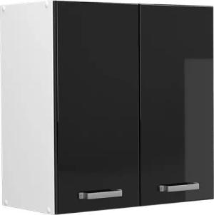Vicco Hängeschrank R-Line, Schwarz Hochglanz/Weiß, 60