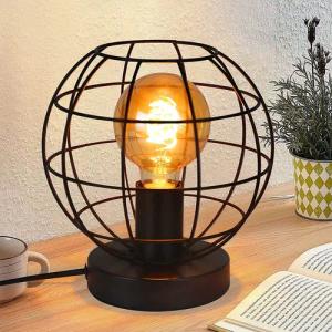 Nettlife Tischleuchte Retro Schwarz Metall Tischlampe