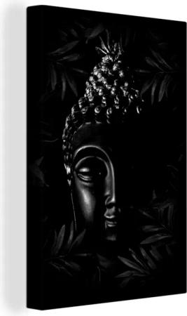OneMillionCanvasses® Leinwandbild Kopf eines goldenen Buddhas