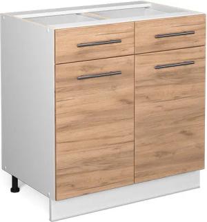 Vicco Unterschrank Fame-Line, Goldkraft Eiche/Weiß, 80