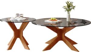TWSOUL Couchtisch 2-teiliges Set Couchtisch,Tischplatte aus