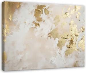 Wallarena Leinwandbild Abstrakt Grau Gold Marmor