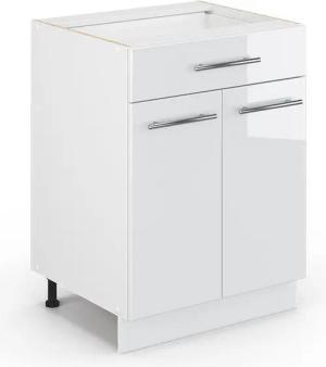 Vicco Unterschrank Fame-Line, Weiß Hochglanz/Weiß, 60