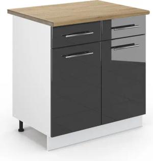 Vicco Unterschrank Fame-Line, Anthrazit Hochglanz/Weiß, 80