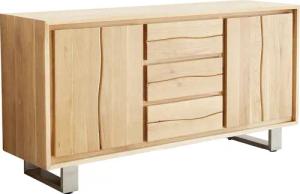DELIFE Sideboard Live-Edge, Eiche Natur 150