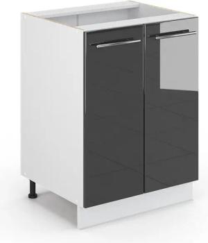 Vicco Unterschrank Fame-Line, Anthrazit Hochglanz/Weiß, 60