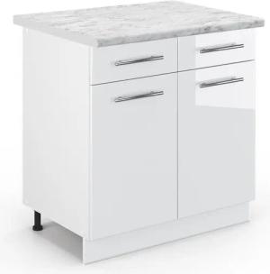 Vicco Unterschrank Fame-Line, Weiß Hochglanz/Weiß, 80