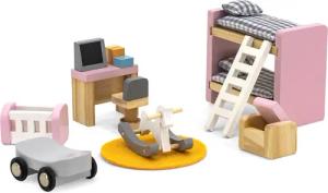 TikTakToo Puppenhausmöbel Schlafzimmer, Kinderzimmer, Küche, Bad,