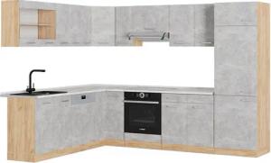 Vicco Winkelküche R-Line, Beton/Goldkraft Eiche, 227