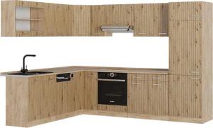 Vicco Winkelküche R-Line, Artisan-Eiche/Goldkraft Eiche, 227