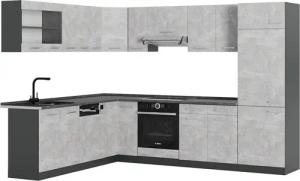 Vicco Winkelküche R-Line, Beton/Anthrazit, 227 x