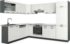 Vicco Winkelküche R-Line, Weiß Landhaus/Anthrazit, 227
