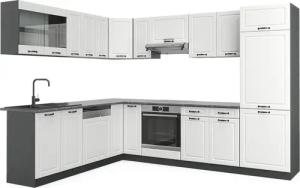 Vicco Winkelküche R-Line, Weiß Landhaus/Anthrazit, 227
