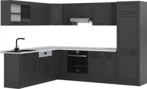 Vicco Winkelküche R-Line, Anthrazit Landhaus/Anthrazit, 227