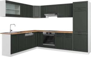 Vicco Winkelküche R-Line, Anthrazit Landhaus/Weiß, 227