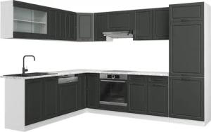 Vicco Winkelküche R-Line, Anthrazit Landhaus/Weiß, 227