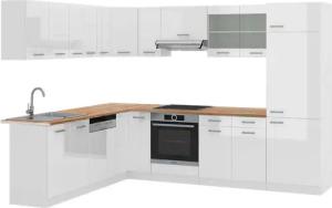 Vicco Winkelküche R-Line, Weiß Hochglanz/Weiß, 227
