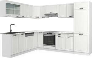Vicco Winkelküche R-Line, Weiß Landhaus/Weiß, 227