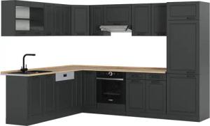 Vicco Winkelküche R-Line, Anthrazit Landhaus/Anthrazit, 227