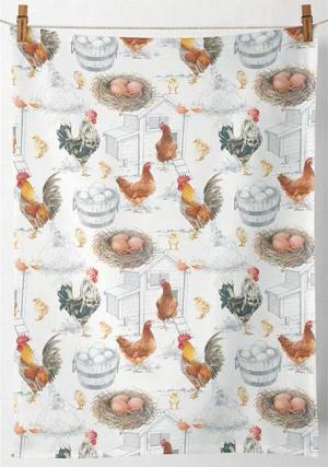 Ambiente® Geschirrtuch Chicken farm, (1-tlg., 1-teilig),