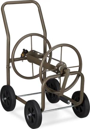 relaxdays Gartenschlauch Schlauchwagen XL Metall