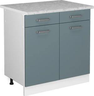 Vicco Unterschrank R-Line, Blau-Grau/Weiß, 80 cm,