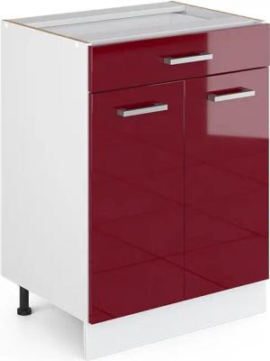 Vicco Unterschrank R-Line, Bordeaux Hochglanz/Weiß, 60cm,
